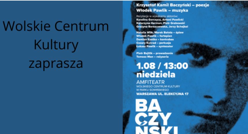 Koncert Baczyński 100 - Plakat