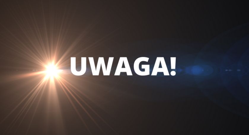 Uwaga - napis 